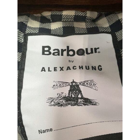 Barbour x Alexachung Margot Wax Waterproof Short Fit Rain Jacket Coat US 8 - Picture 4 of 4